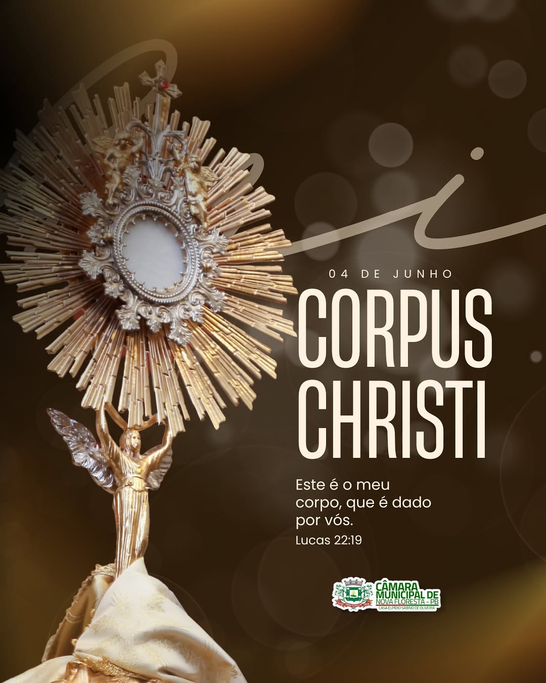 Câmara de Nova Floresta celebra Corpus Christi com mensagem de fé e união